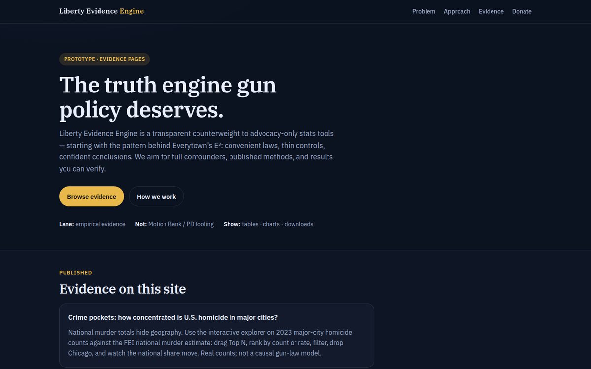 Screenshot of libertyevidence.org